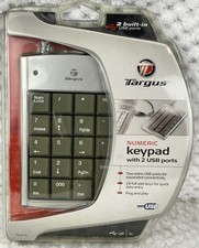 NEW Plug Play Targus Numeric Keypad with 2 USB ports for PC 19 Full Size Keys