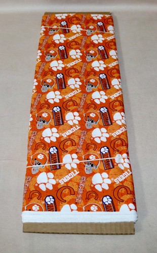 Clemson Tigers ~ Paw Print Pattern College Cotton Fabric 1/4 Yard 9” X 44” - Picture 22 of 24