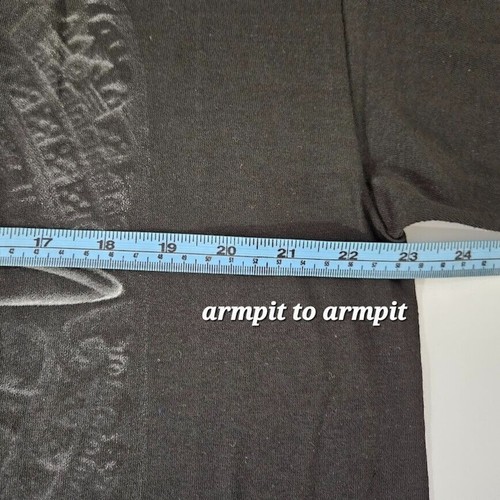 Men Casual Black T-Shirt Crew Neck Short Sleeve Black Skull Print Tee Size XL - Picture 8 of 9