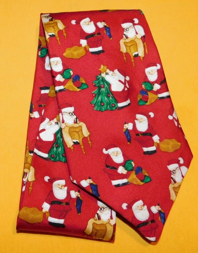 JOHN HENRY 红色/白色/黄色 SANTA 工作新奇领带-领带-设计师领带。 — 第 2/3 张图片