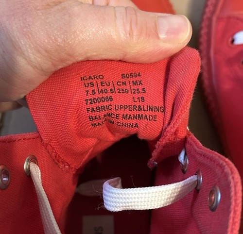 Calvin Klein ICARO High Top Sneakers Red Canvas Men’s Size 7.5 - Picture 9 of 12
