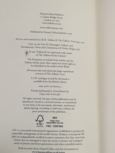 The Lay of Aotrou and Itroun by J.R.R. Tolkien (2016) Hardcover ex-library - Picture 11 of 14