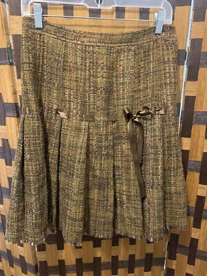 Moschino Cheap And Chic Tweed Pleated Skirt Sz Italy 42/ US 8 