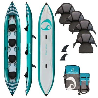 Spinera Kayak Hybris 510 cm Kayak aufblasbares Allround-Kajak Boot Kanu Türkis