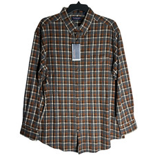 NWT Roundtree  Yorke Mens Shirt Portuguese Flannel Plaid Long Sleeve Size 2XB