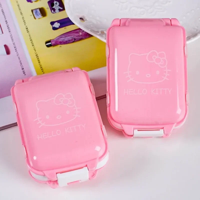 Sanrio Kawaii Hello Kitty Portable Pill Box Seven Compartment KT Cat