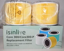 ISINLIVE CORE 300 300-P 3 STAGE FILTER REPLACEMENT YELLOW 2 PACK NEW SEALED