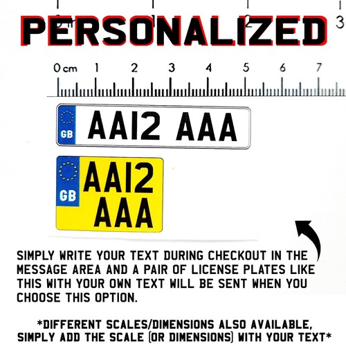 RC 1/10 UK BRITISH Number Plates Scale Sticker GB BRITAIN License Plate Licence - Picture 165 of 191
