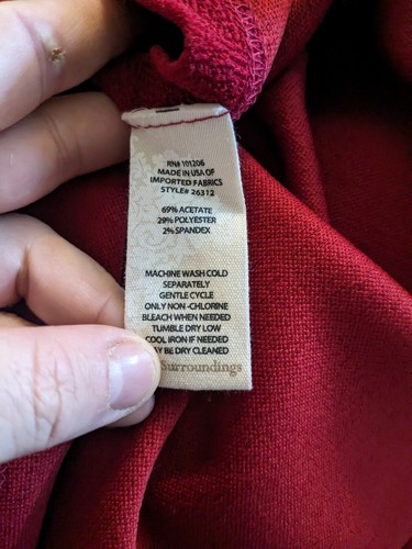 Soft Surroundings Vest Red Mesa Button Draped Open Front Sz Medium M - Picture 9 of 9