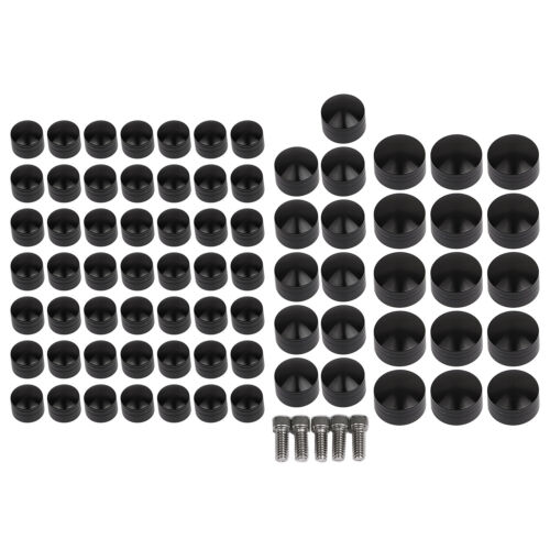 Black CNC Engine Bolt Caps Cover For Harley Electra Glide Road King 2007-2016 US - Foto 2 di 13