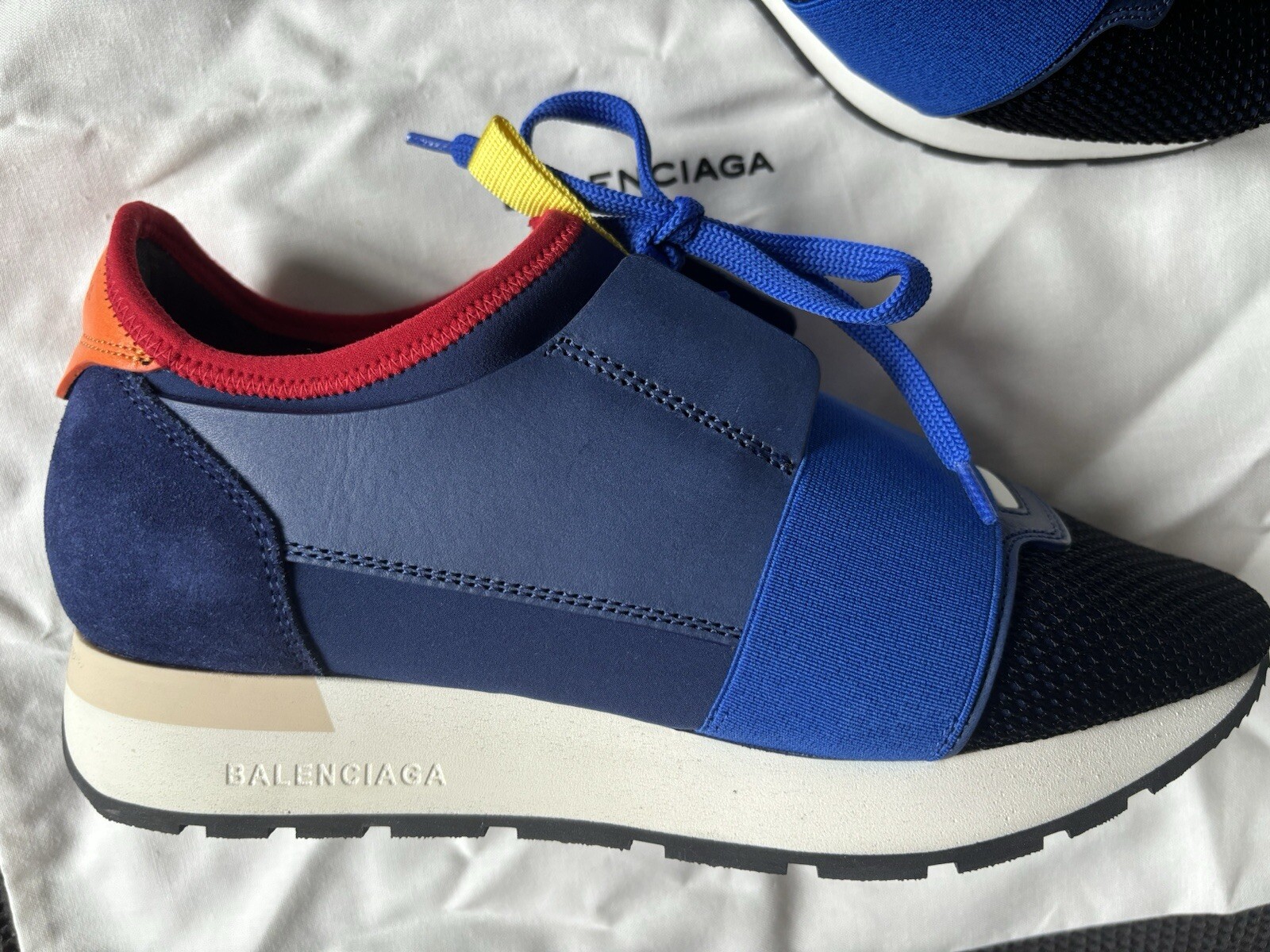 Balenciaga Multicolor Leather And Mesh Race Runner Low Top Sneakers Size 37 image 4