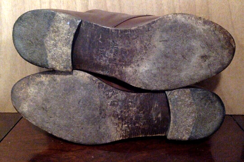 Alfani Italian Mens Dress Shoes Single Monk Strap Brown Leather VTG Size 10.5 - Picture 6 of 7