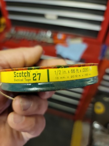 VINTAGE SCOTCH GLASS CLOTH ELECTRICAL TAPE NO. 27 METAL PLAID TIN - Picture 4 of 7
