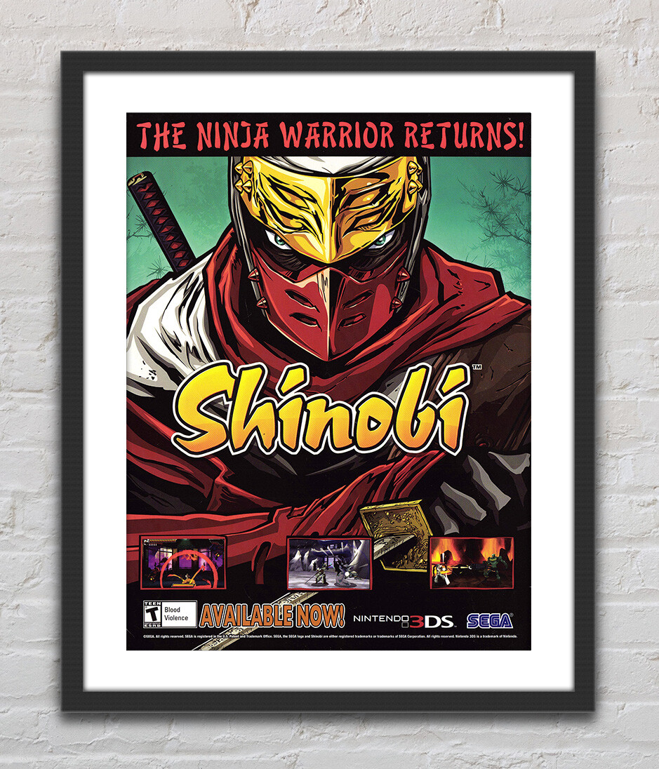 Shinobi Nintendo 3DS Glossy Promo Ad Poster Unframed G2191