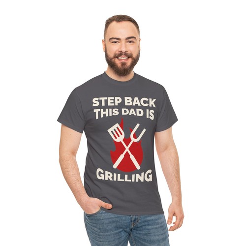 Father's Day Unisex Heavy Cotton Up to 5XL Tee T-Shirt 'Dad is Grilling' - Picture 107 of 121