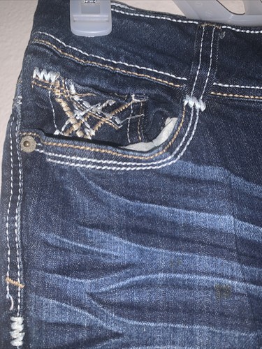 Twentyone Rue21 Damen Low Rise Distressed Slim Bootcut Jeans Größe 5/6R - Bild 6 von 12