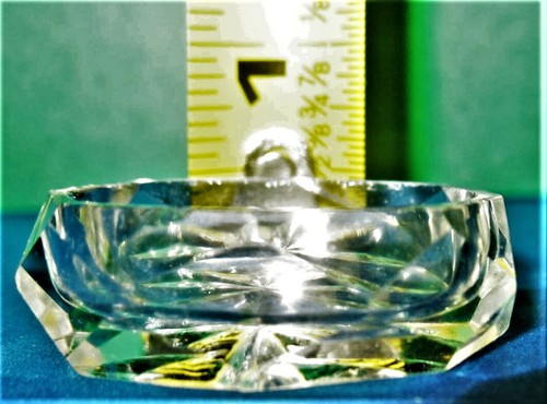 Oval Cut and Polished Glass Ind Open Salt Celler Circa 1890's to 1900's as is  - Picture 8 of 11