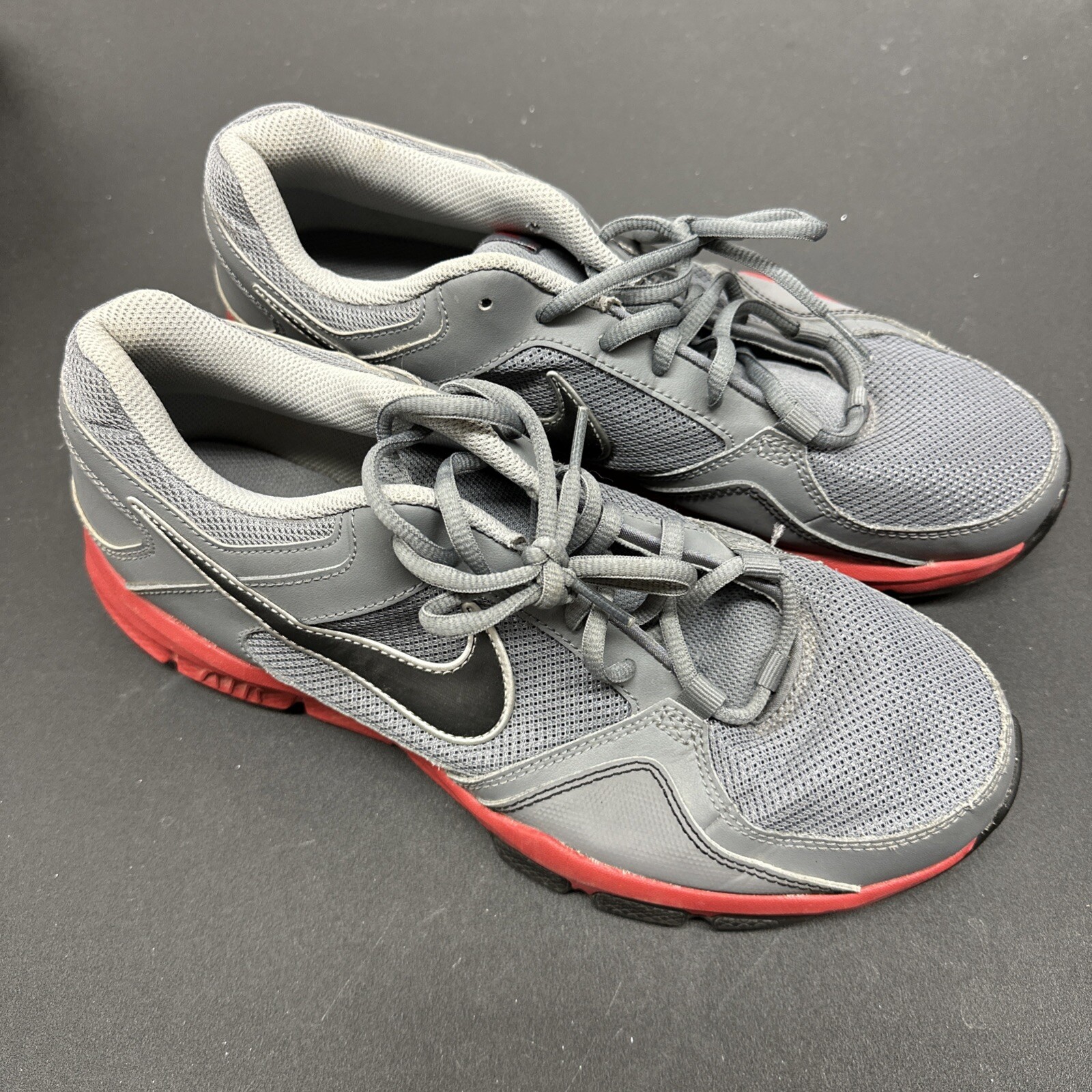 MEN'S NIKE AIR FLEX TRAINER II 488004-005 Gray & Red Shoes 10