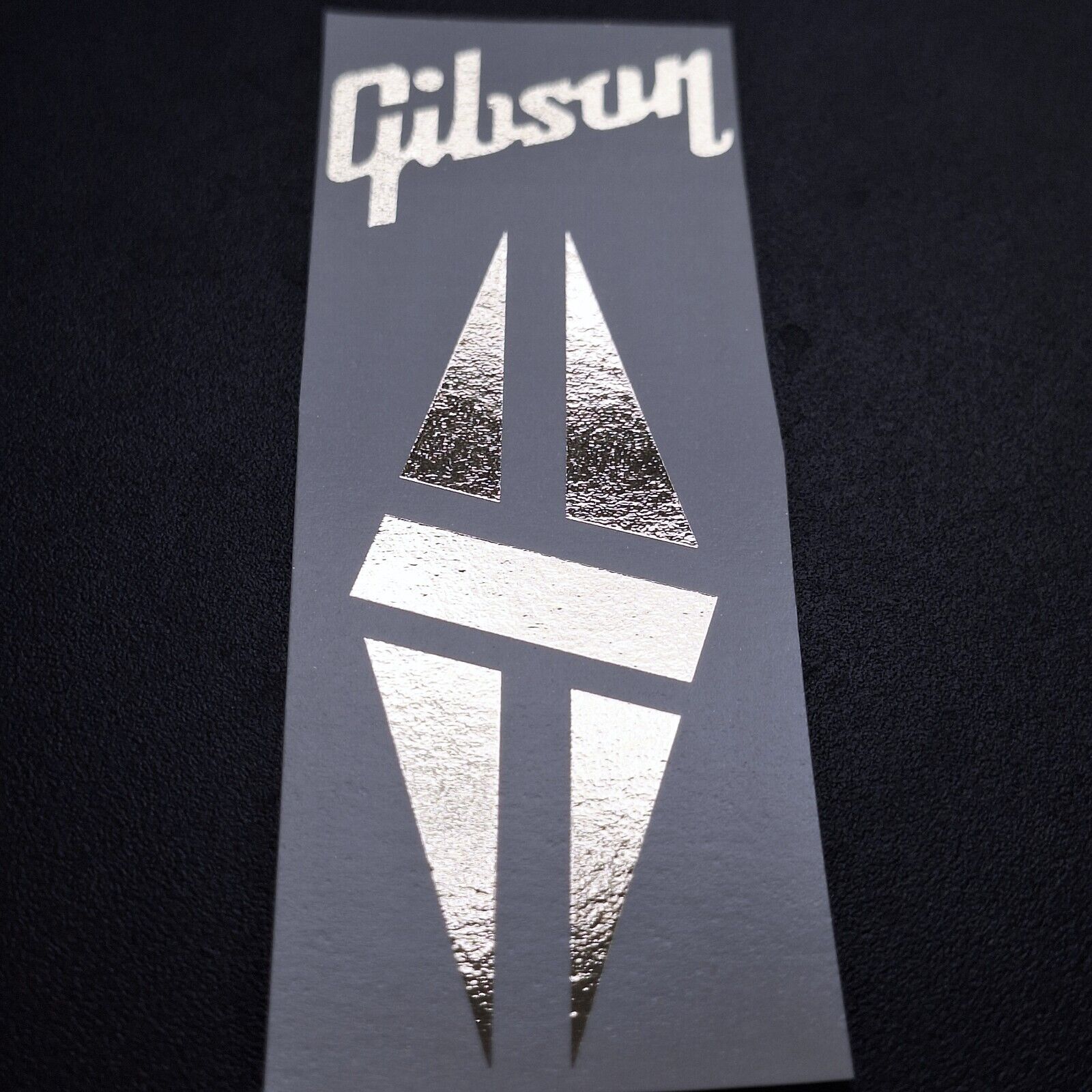 Gibson Diamond Headstock Waterslide Decal Solid Silver Ultra-hi-res NEW
