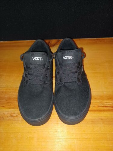 VANS YOUTH BOYS BLACK CANVAS ATWOOD TENNIS SHOE SNEAKER SIZE 4 Y - Picture 3 of 10