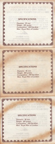 Juego de 3 monedas de plata de prueba Royal Mint 1980 "Lord Mountbatten" Turks & Caicos con certificado de autenticidad - Imagen 6 de 6