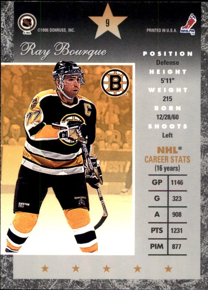 1995-96 Donruss Elite #9 Ray Bourque BOSTON BRUINS - Image 2 of 2