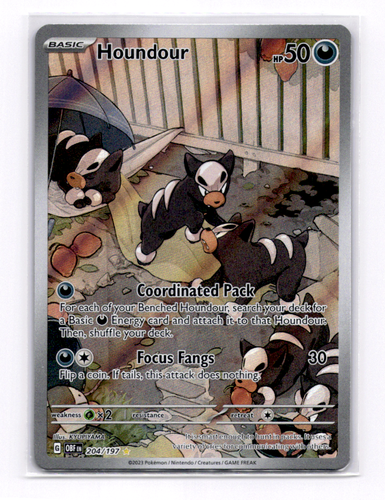 Houndour 204/197 Sv03: Obsidian Flames Holo Pokemon NM