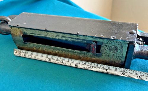 Antique Chatillon's Scale 100 lbs Brass Cast Iron Clad Hanging Spring Scale - Picture 7 of 10
