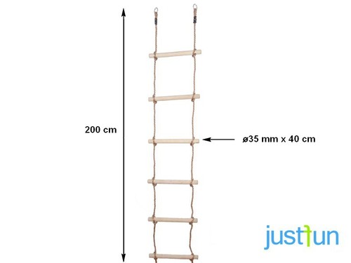 Escalera de punto 6 peldaños 2 m escalera de cuerda torre de escalada escalera de peldaños cuerda de escalada - Imagen 2 de 2