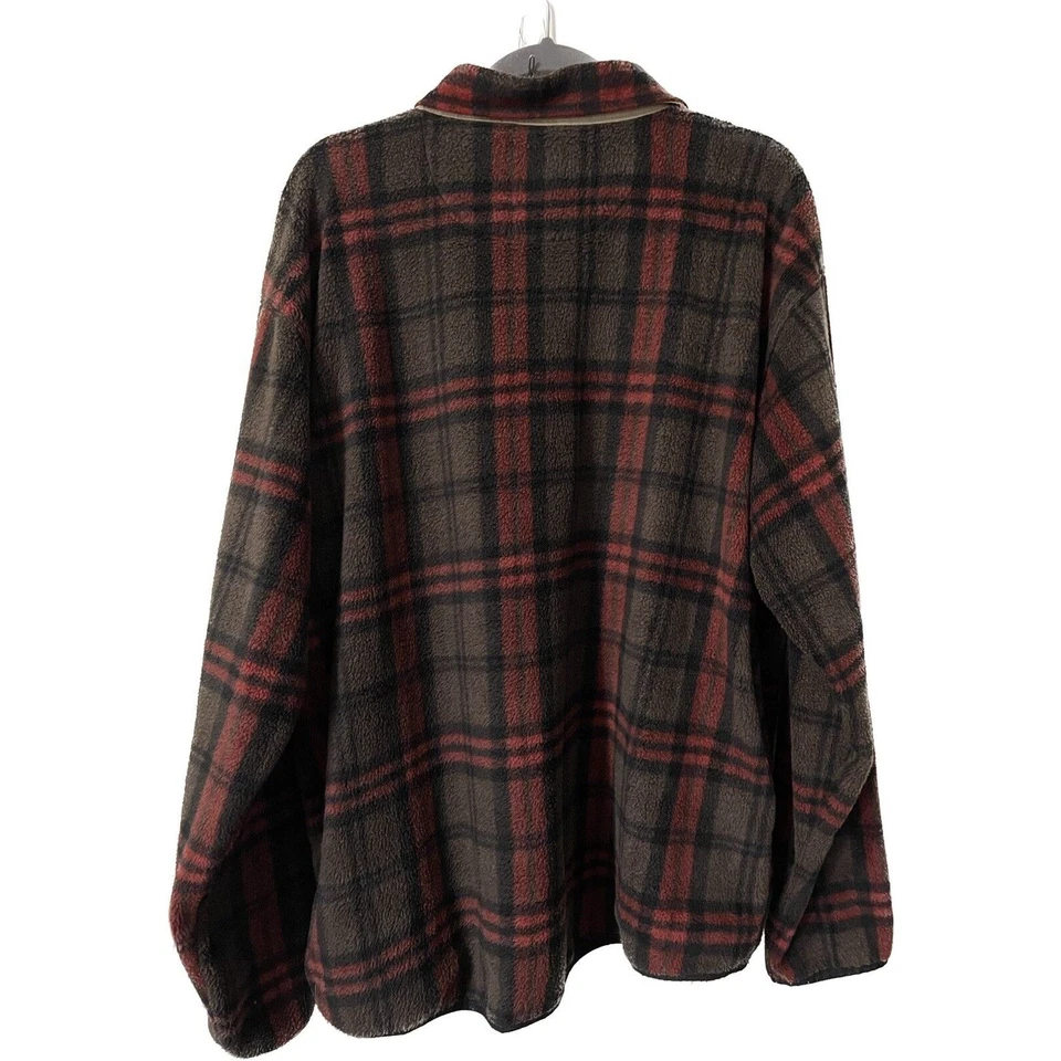 CHAPS Pullover Mens XL Orange/Brown Half Snap Sweater Fleece Hiking - Image 4 of 4