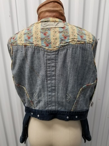 SEVEN 7 Giacca Denim con Bordo in Pelle Donna UNICA RARA - Foto 10 di 11