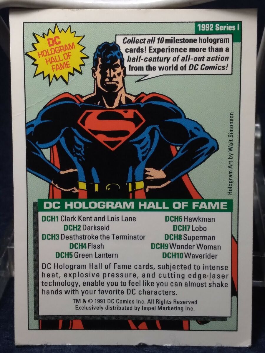 Superman DCH8 Hologram 1992 Series 1 DC Comics Impel Trading