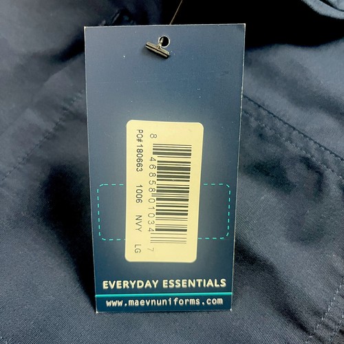 Maevn Uniforms Core Scrub Set Navy Blue Top Large Pants LP Petite Unisex - Picture 7 of 12