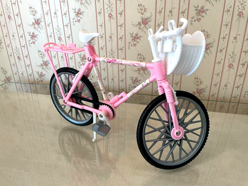 Barbie Country Ride Bicycle w/ Helmet, Front & Back Baskets 1996 - Picture 2 of 15