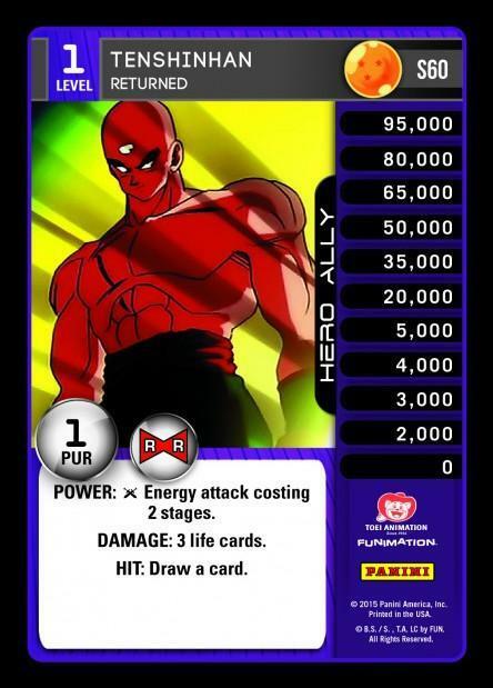 DBZ Dragon Ball Z TCG Card Panini Evolution S60 Tenshinhan