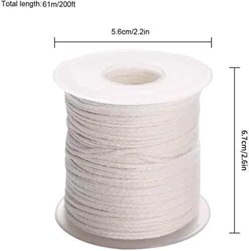 Candle Wicks Roll Natural Cotton Core Spool w/ 100Pcs Metal Sustainer Tabs - Picture 3 of 6