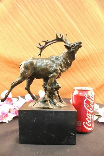 Deer Elk Moose Stag Signed Collectible Bronze Bookend Sculpture Statue Figure - 第 3/12 張圖片
