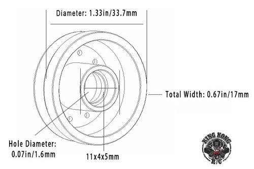 Non-powered Front Brake Hub (Round Hole) (2pcs) for Tamiya 1/14 RC Tractor Truck - Picture 6 of 6