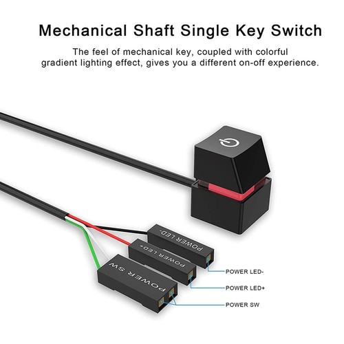 2m LED Ordinateur Bureau Switch PC Carte Mère Interrupteur Marche/Arrêt Externe - Photo 2/5