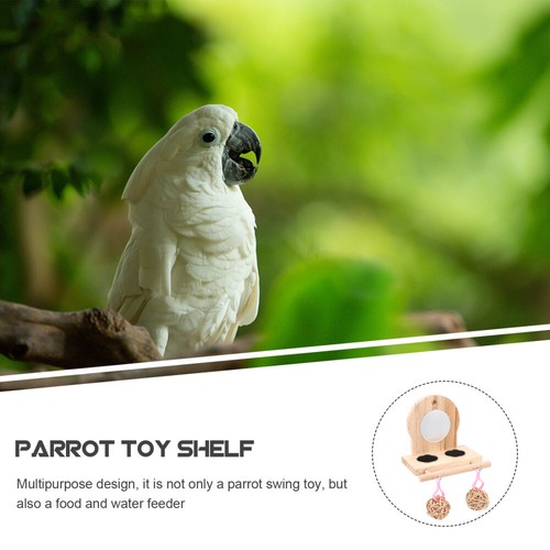 Parrot Toys Food Cup Mirror Combination Play Stand Platform mode Bird Perch