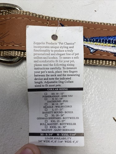 Zep Pro Nautical Fish Leather Dog Collar Size Large - Picture 5 of 7