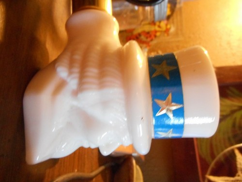 Vintage 1970's Avon Patriotic Uncle Sam Milk Glass Pipe Shaped Decanter NO BOX - Picture 8 of 12