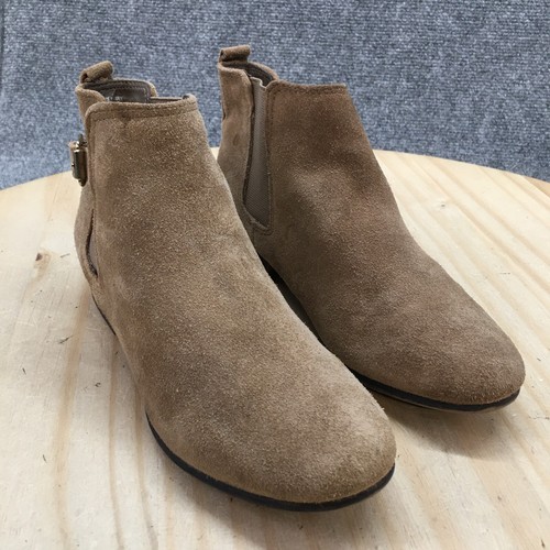 White Mountain Boots Womens 6 M Casual Pull On Chelsea Ankle Bootie Taupe Suede - Picture 6 of 16