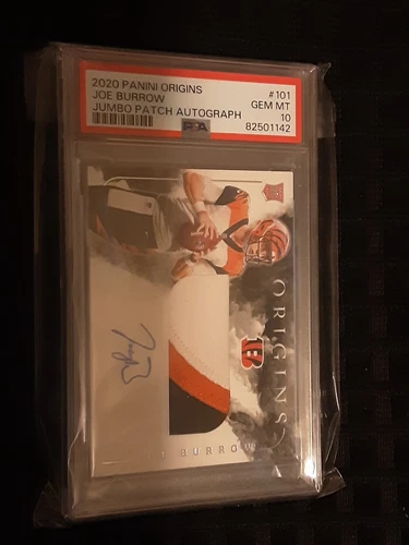 2020 Panini Origins Joe Burrow Jumbo Patch Auto PSA 10! Pop 3