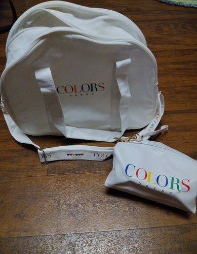  Vintage COLORS Dress Canvas 11" x 15" Tote Bag Fresh White & Cosmetic Bag - Picture 1 of 11