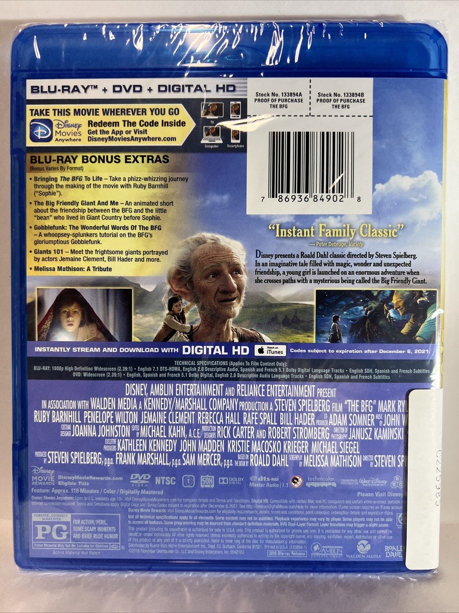 AD-LIVE 2015 DVD・2016 Blu-ray The BFG (Blu-ray/DVD Combo Pack, 2016) - Open Item. No
