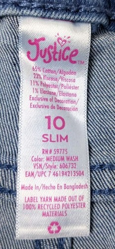 Girls Youth JUSTICE Distressed Classic Short Sz (10 Slim) Denim Medium Wash NWT - Picture 6 of 8