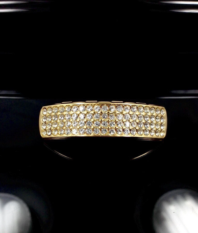 14k Gold GP Top 6 Tooth Iced Hip Hop Grillz Simulated Diamond Grill Bling out!!! - Image 2 of 4