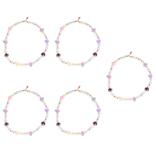 5 PCS Imitation Pearl Mobile Phone Charm Hanging Lanyards Cellphone Ropes