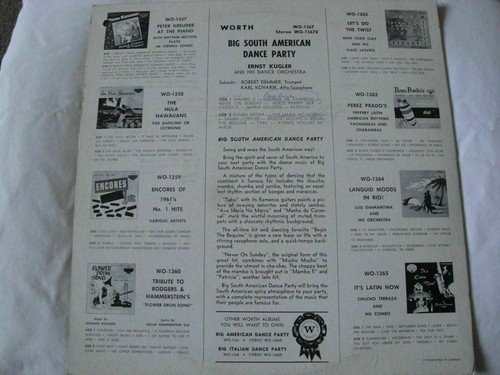 BIG SOUTH AMERICAN DANCE PARTY VINYL LP ERNST KUGLER AND HIS DANCE ORCHESTRA EX - Picture 2 of 4